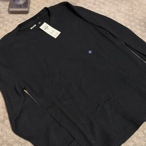Hollister Black Waffle-Knit Crewneck Sweater